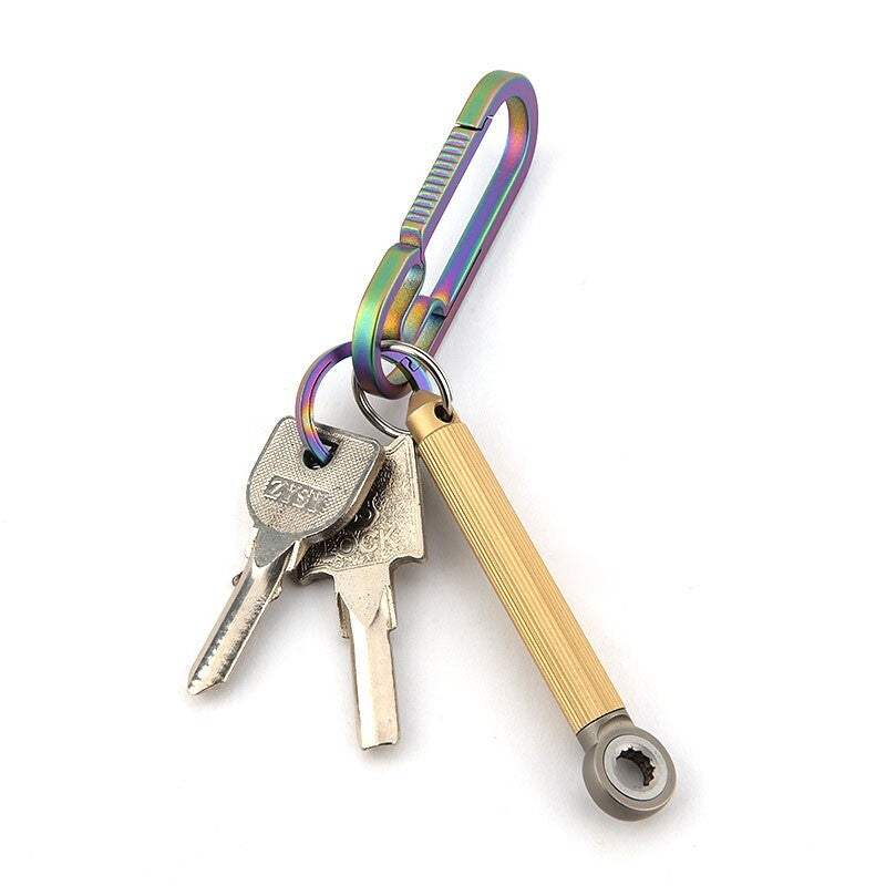 Titanium Brass S2 Steel EDC Multi Tools Card Screwdriver Pocket Outdoor Keychain 07FC0E-D4 - KOEEK