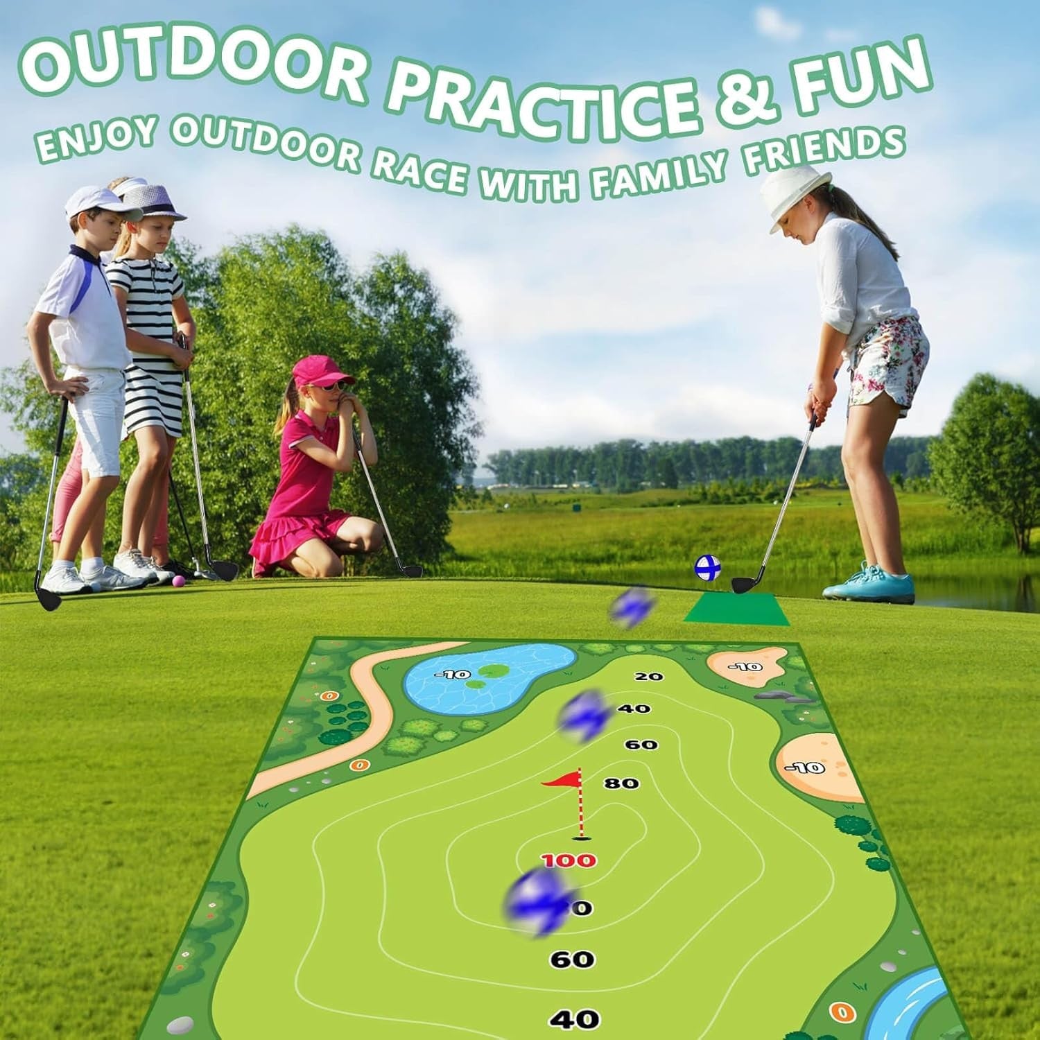 new Battle Golf Game Chipping Mat - 37pcs Sticky Pro Games Medium, Verde