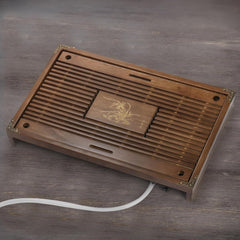 new Wooden Tea Tray, 17 Inch Chinese Kung Fu Gongfu Table Brown 07FC0E-D4 - KOEEK