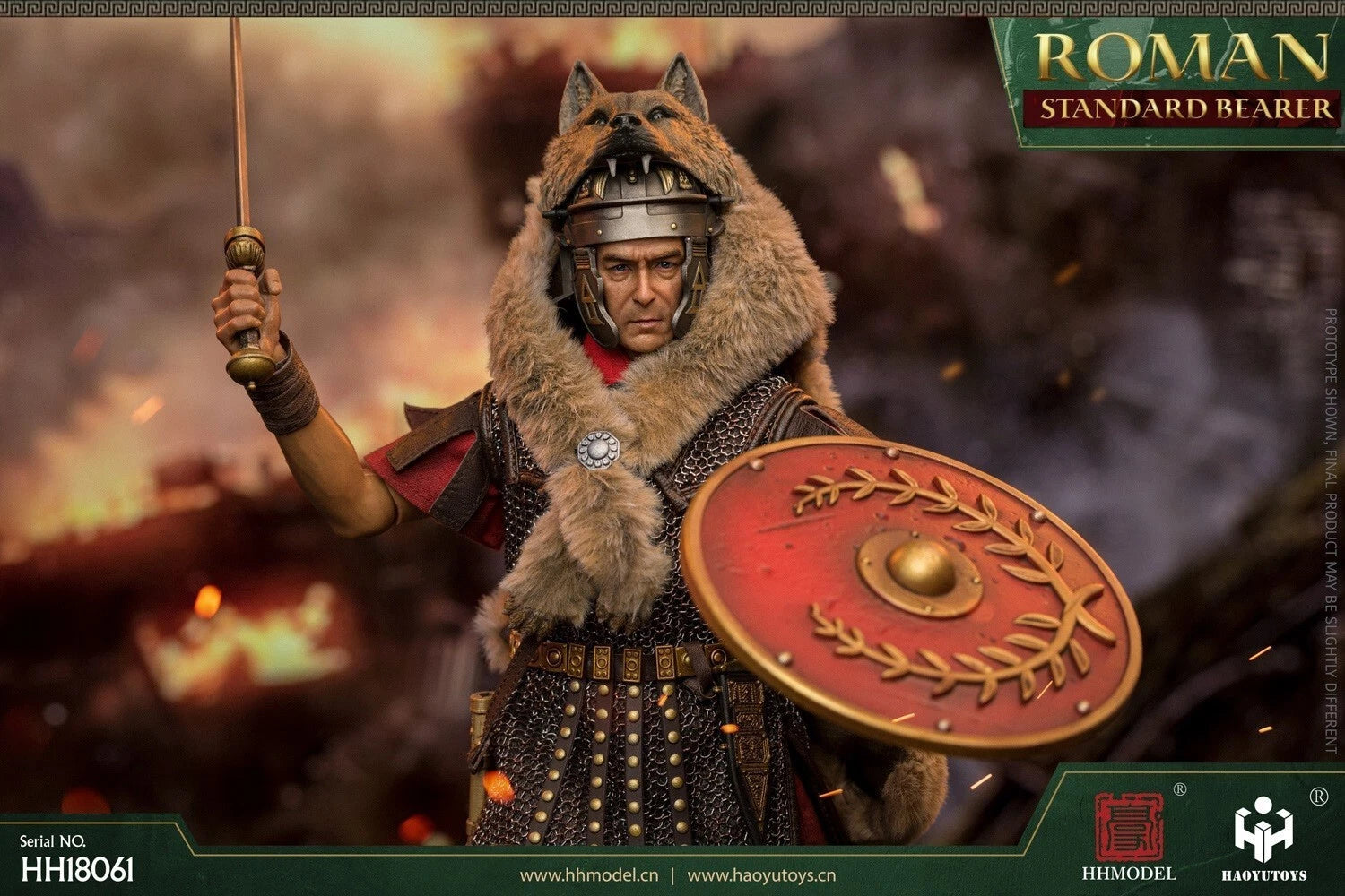 HAOYUTOYS HH18061 1/6 Imperial Legion Rome Flagman Armor Soldier Action Figures 07FC0E-D4 - KOEEK