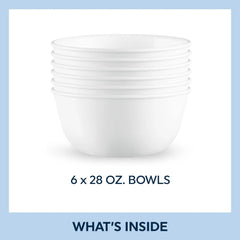 28-oz Soup/Cereal Bowls Set of 6, Chip & Crack Resistant Dinnerware Bowls 07FC0E-D4 - KOEEK