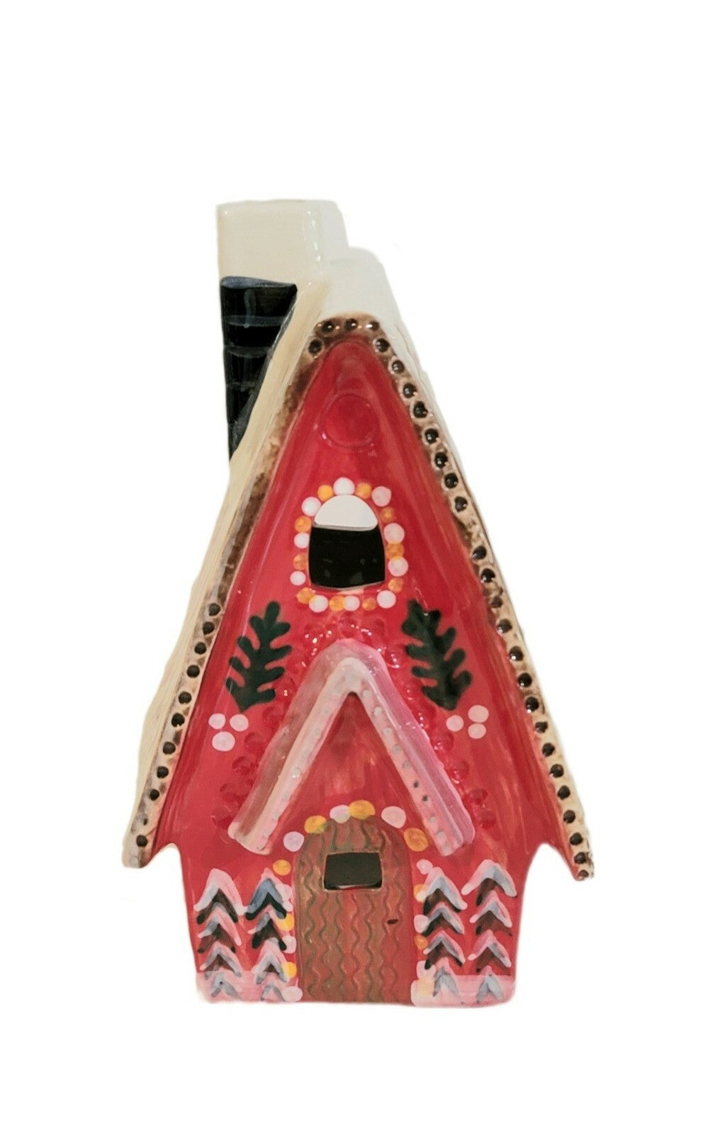 Anthropologie Nathalie Lete Holiday Village House Red Ceramic Tea Light Cottage ANTHROPOLOGIE - KOEEK