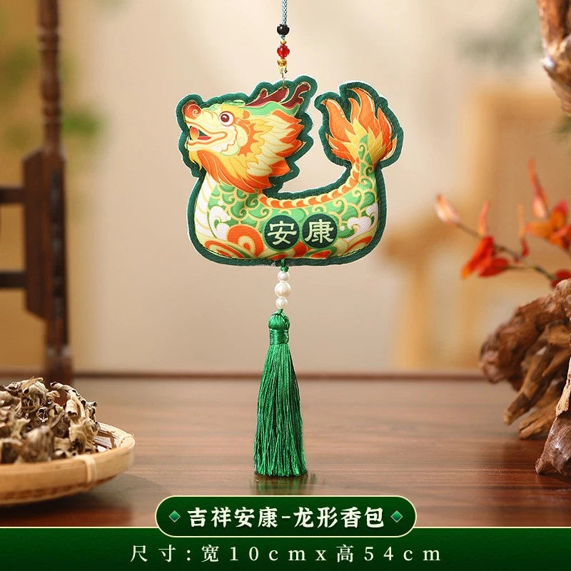 Dragon Boat Festival Handcrafted Embroidered Hanging Charm Hanfu Traditional 07FC0E-D4 - KOEEK