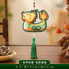 Dragon Boat Festival Handcrafted Embroidered Hanging Charm Hanfu Traditional 07FC0E-D4 - KOEEK