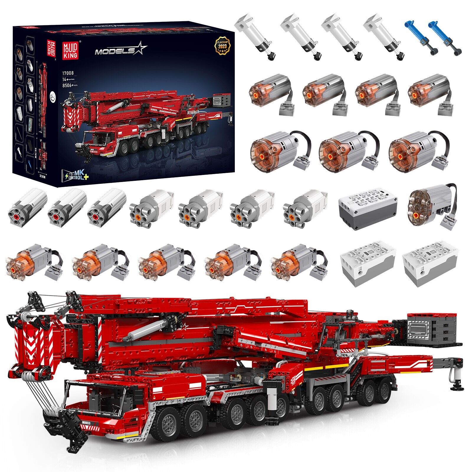 new Mould King 17008 Red Crane Truck Liebherr LTM 11200 Building Block RC Toy STEM MOULD KING - KOEEK