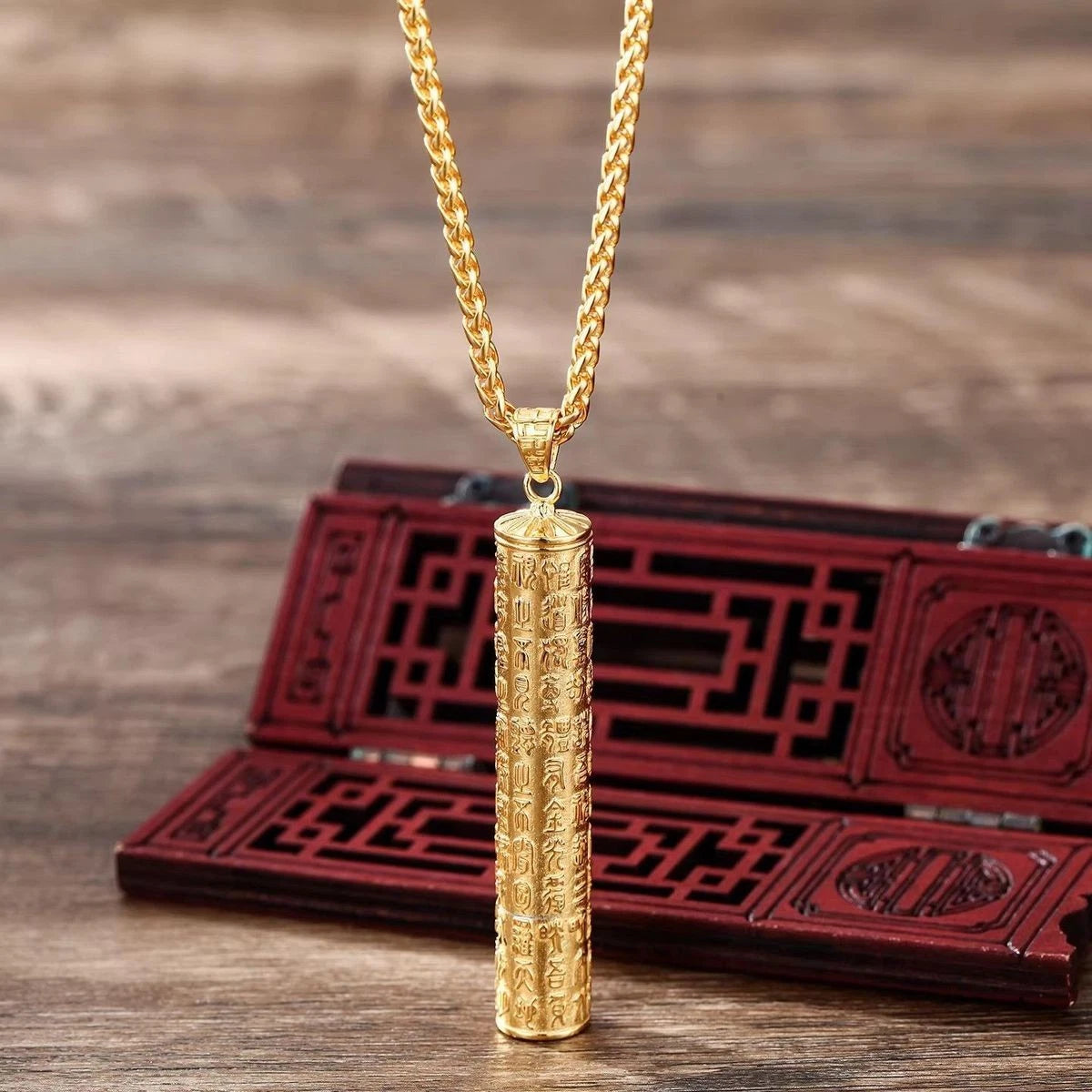 Taoist Amulet Pendant Necklace Hollow Adjustable Peace Charm Jewelry 07FC0E-D4 - KOEEK