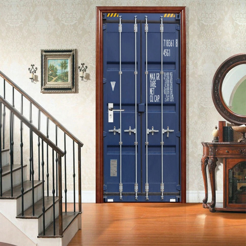 Truck Container Self-adhesive 3D Door Sticker Living Room Door Mural Decals 07FC0E-D4 - KOEEK