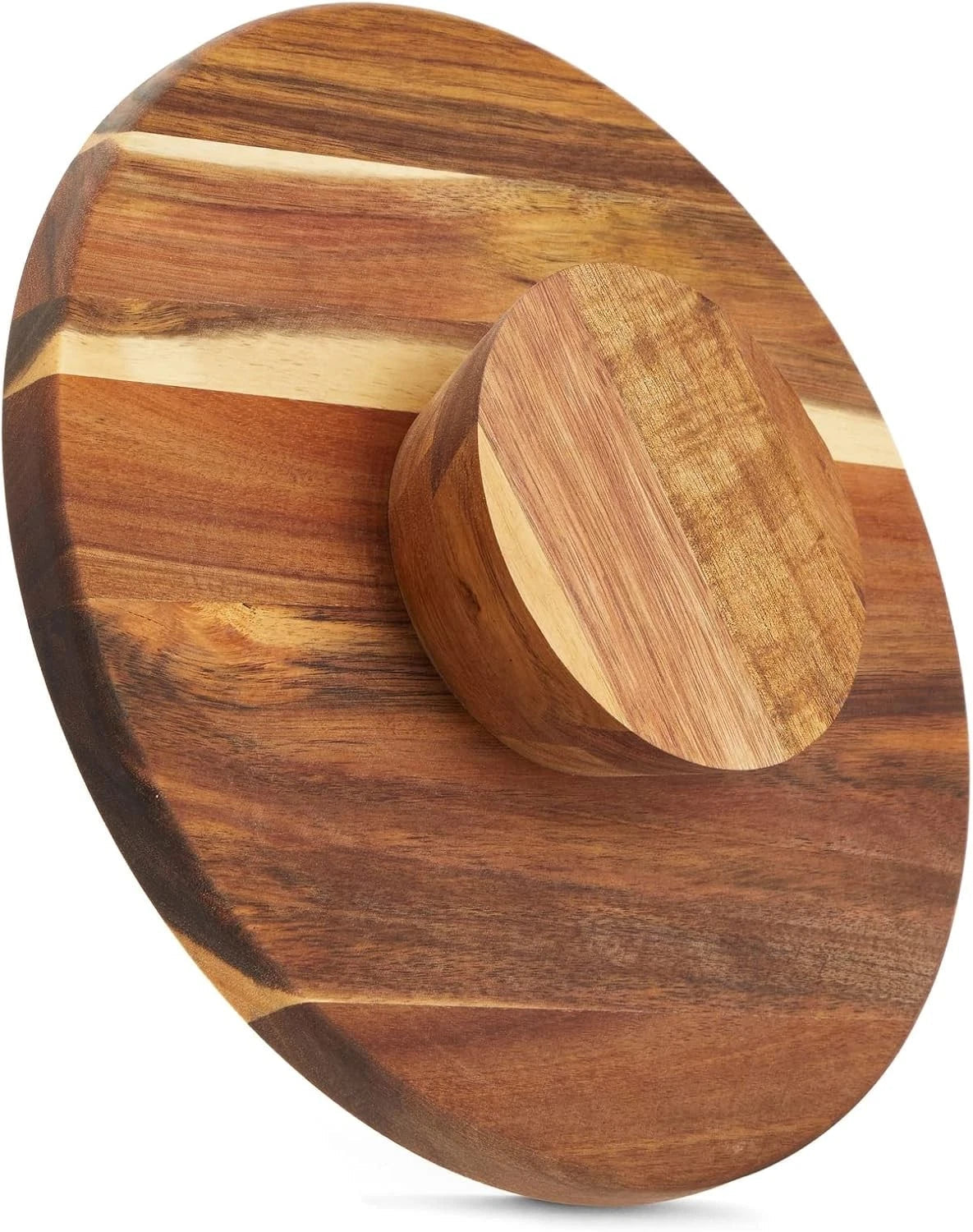 Round Acacia Wood Cake Stand for Wedding - Wooden Cake Stand for Appetizers 07FC0E-D4 - KOEEK