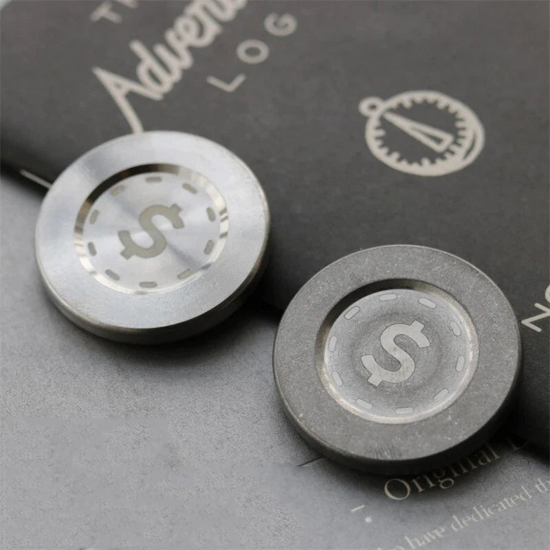 Coin Fidget Toy EDC Toy Titanium Fidget Spinner Toy Fun Stress Relief Toys Gifts 07FC0E-D4 - KOEEK