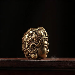 16mm Antique Curios Prayer Beads Chinese Retro Brass Tibetan Style Accessories 07FC0E-D4 - KOEEK
