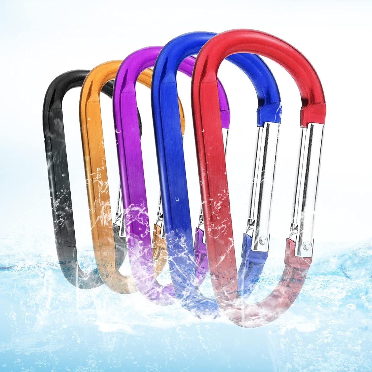 new 10 Pack 3'' Aluminum Spring Snap ['Golden', 'Red', 'Black', 'purple', 'Blue'] 07FC0E-D4 - KOEEK