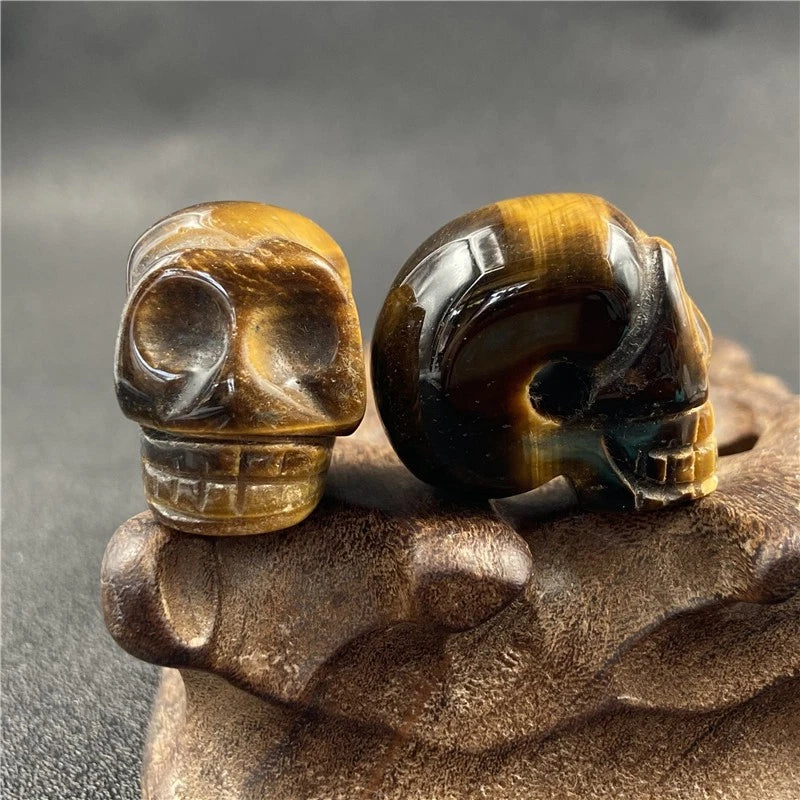 Natural Stone Carved Skull Head Charms Pendants Fit Necklace Jewelry Making 1pcs 07FC0E-D4 - KOEEK