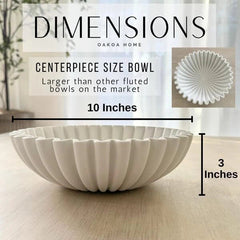 Decorative Bowls - White Decorative Bowls for Home Decor - - Fluted Bowls 07FC0E-D4 - KOEEK