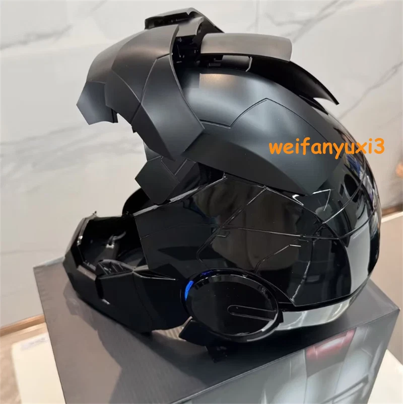 Iron Man Full Black Helmet MK5 1/1 Electronic Voice-controlled Mask Cosplay Prop 07FC0E-D4 - KOEEK