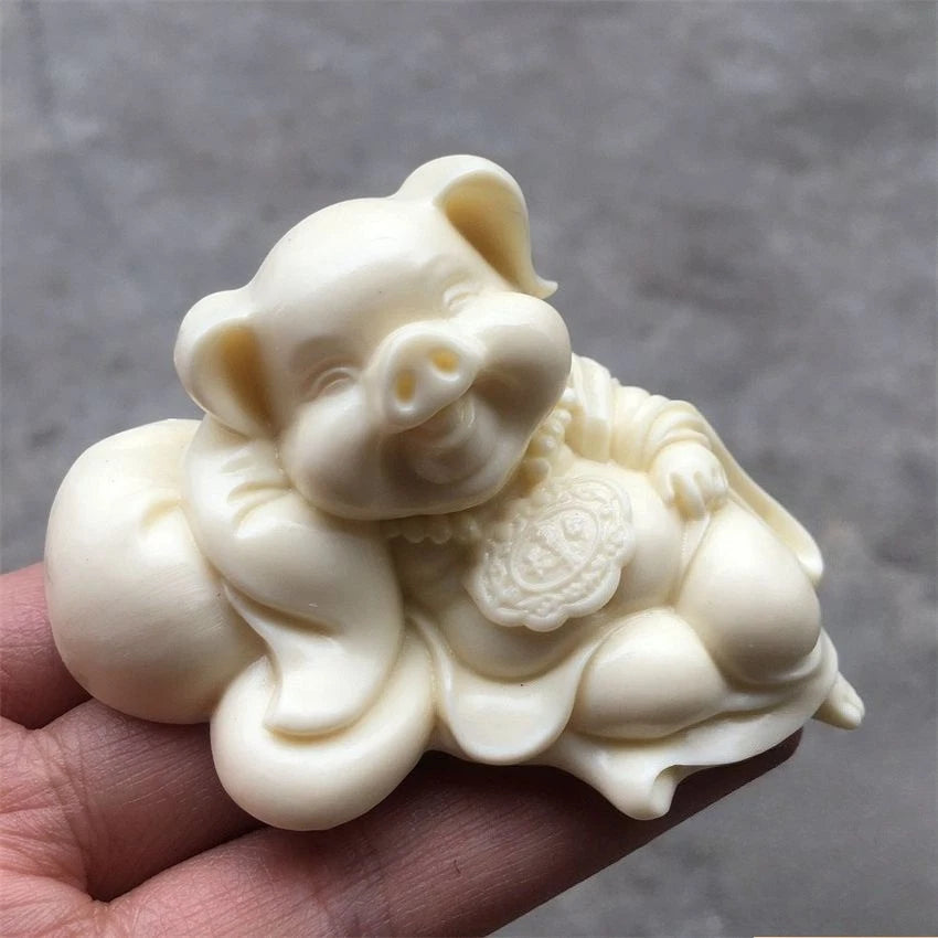 8x4.5x5cm Zodiac Pig Mini Ornament Office Home Car Decor Figurine 07FC0E-D4 - KOEEK