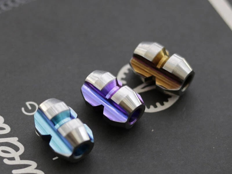 EDC Titanium Alloy Parachute Cord Pendant Lanyard Bead Keychain DIY Zipper Head 07FC0E-D4 - KOEEK