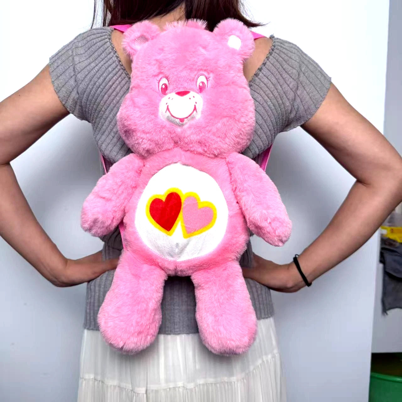 Care Bears Love-A-Lot Bear 17” Plush Backpack Pink Soft Plush Backpack Bag CARE_BEARS - KOEEK