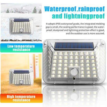 new Solar Security Lights 4 Head 90000LM Motion Sensor Lights Adjustable Flood Light