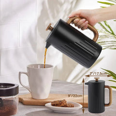 34 oz. French press coffee maker, press with double insulation and dual filters 07FC0E-D4 - KOEEK
