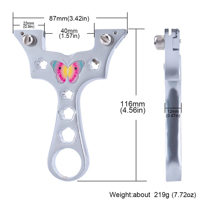 Butterfly Slingshot Slingbow Hunting Catapult Flat Rubber Band Archery Shooting 07FC0E-D4 - KOEEK