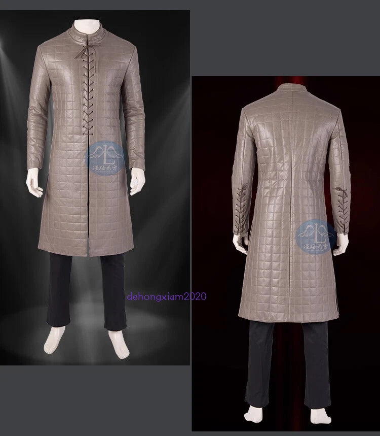Game of Thrones Season 8 Jon Snow Men's Cosplay Costume with Cloak Full Suit 07FC0E-D4 - KOEEK