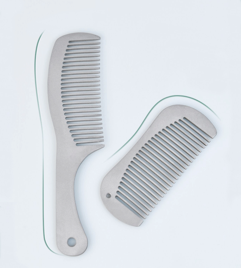 EDC Titanium keychain Antistatic Comb Unique Fashion Comb Health Hair Hole Comb 07FC0E-D4 - KOEEK