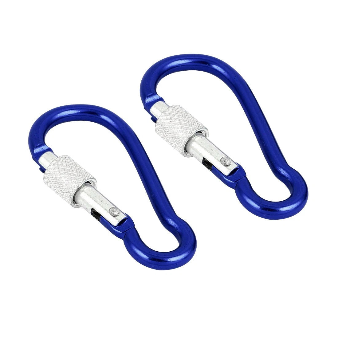 8pcs Blue Metal Screw Lock Carabiner Clip Snap Hook Keychain Camping Karabiner 07FC0E-D4 - KOEEK
