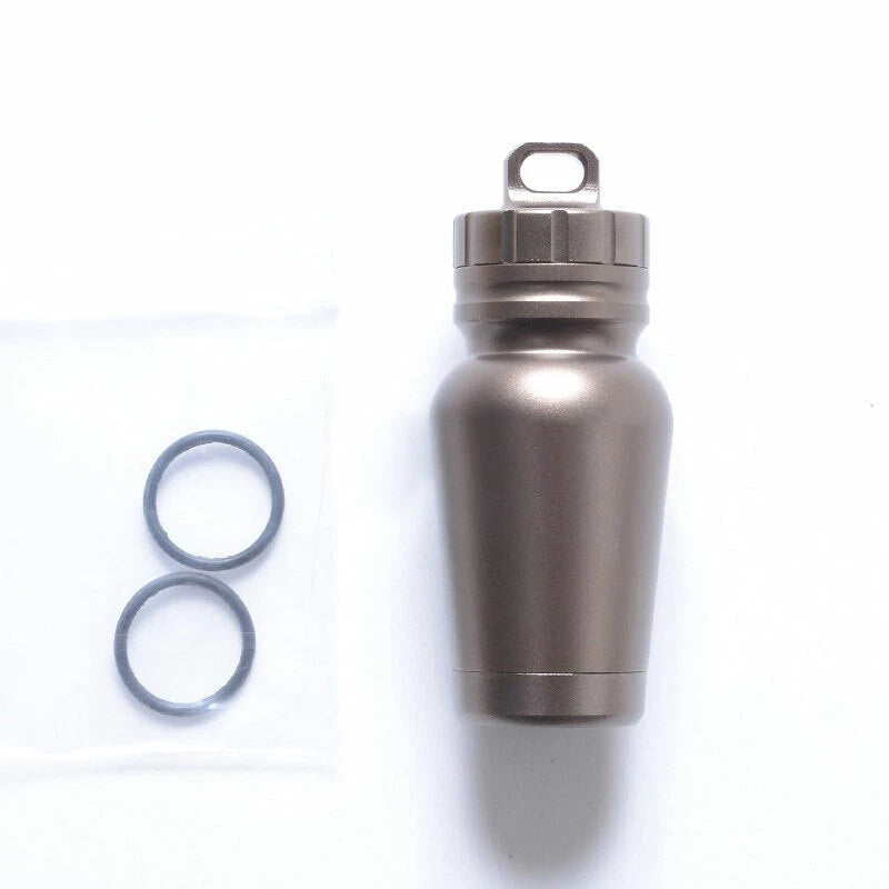 CNC Aluminium Alloy Outdoor Survival Waterproof Box Travel EDC Keychain Tank 07FC0E-D4 - KOEEK
