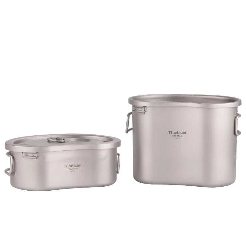 Lightweight Titanium Lunch Box Set Thermal Compartment Lunch Box for Hiking 07FC0E-D4 - KOEEK