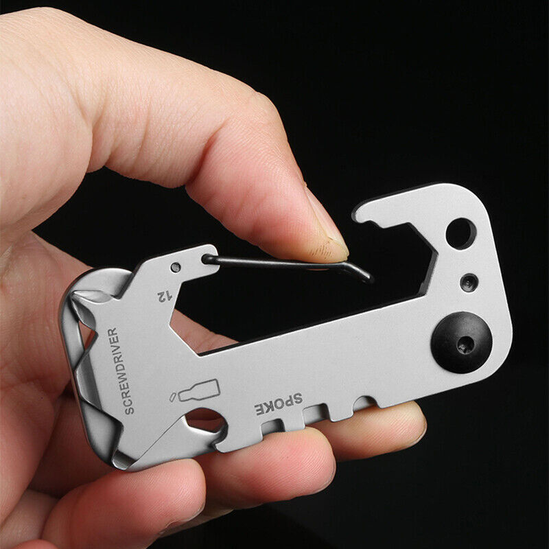 9 in 1 Multifunction Tool Outdoor EDC Camping Hiking Bicycle Carabiner Key Chain 07FC0E-D4 - KOEEK