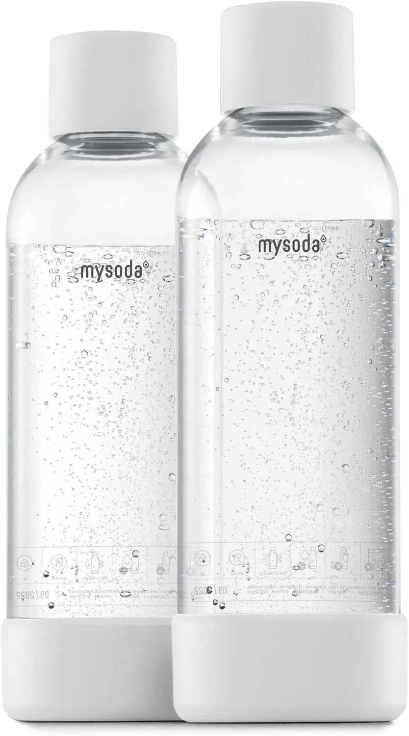 Carbonated beverage bottle, 2-pack, 1 liter - Quick-lock reusable bottle 07FC0E-D4 - KOEEK
