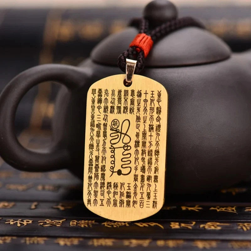 Chinese Jiutian YingYuan Thunder Tianzun Pendant Copper Necklace Taoist Amulet 07FC0E-D4 - KOEEK