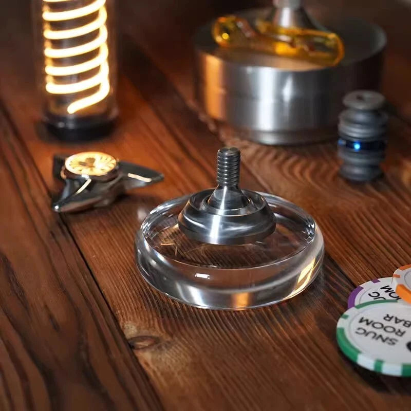 EDC Stainless Steel Hand Twisting Spinning Top Gyroscope Collection Spinner Toy 07FC0E-D4 - KOEEK
