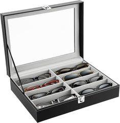 new MYFULLY 8 Slot Eyeglass Sunglass Storage Box | PU Leather Multi Medium, Black MYFULLY - KOEEK