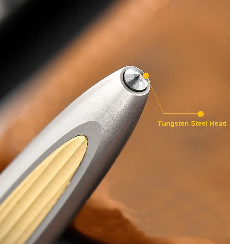 Practical Titanium Pocket Ballpoint Pen Signaturing Working Outdoor EDC Pen 07FC0E-D4 - KOEEK