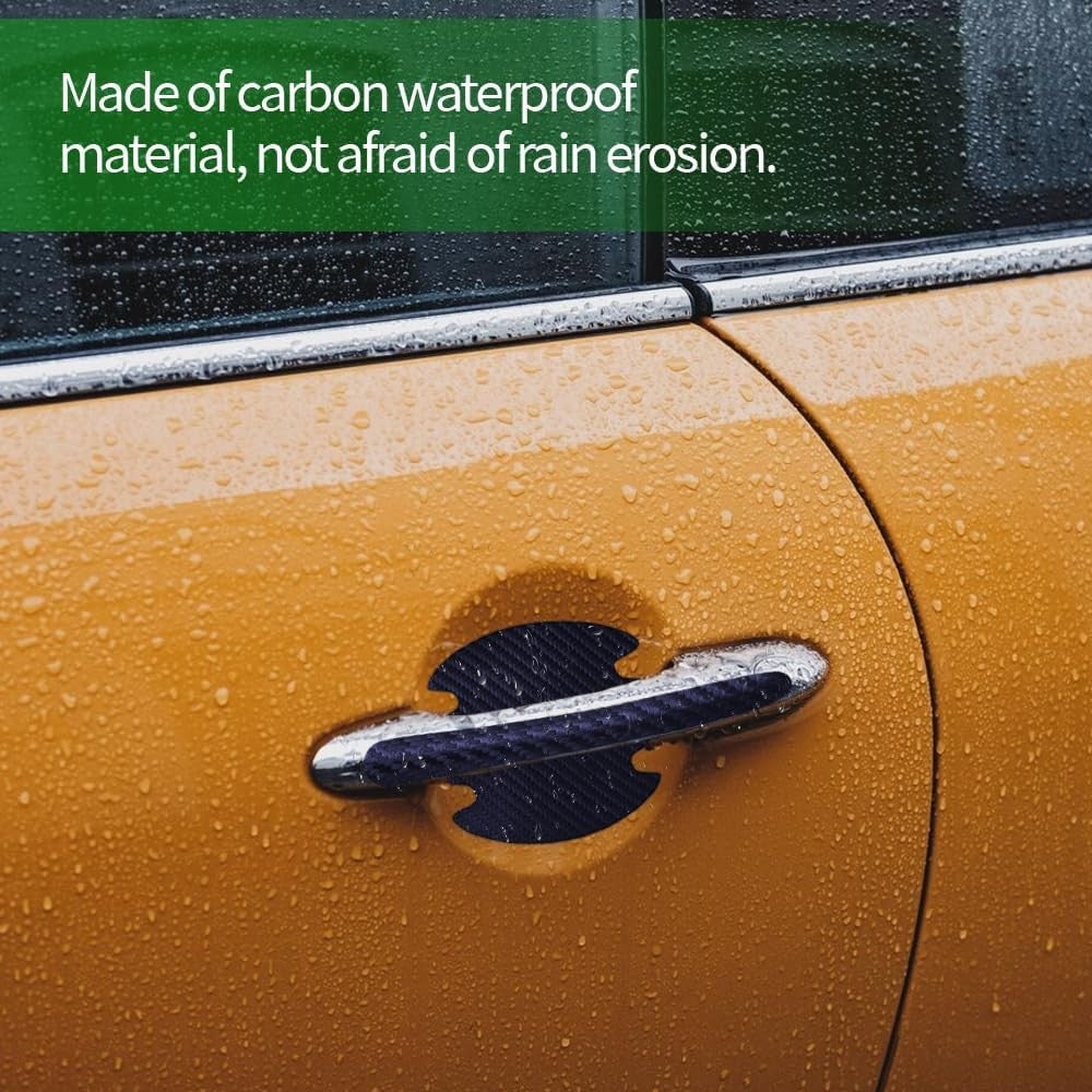 new 8PCS Car Door Handle Scratch Protectors, Carbon Fiber Blue