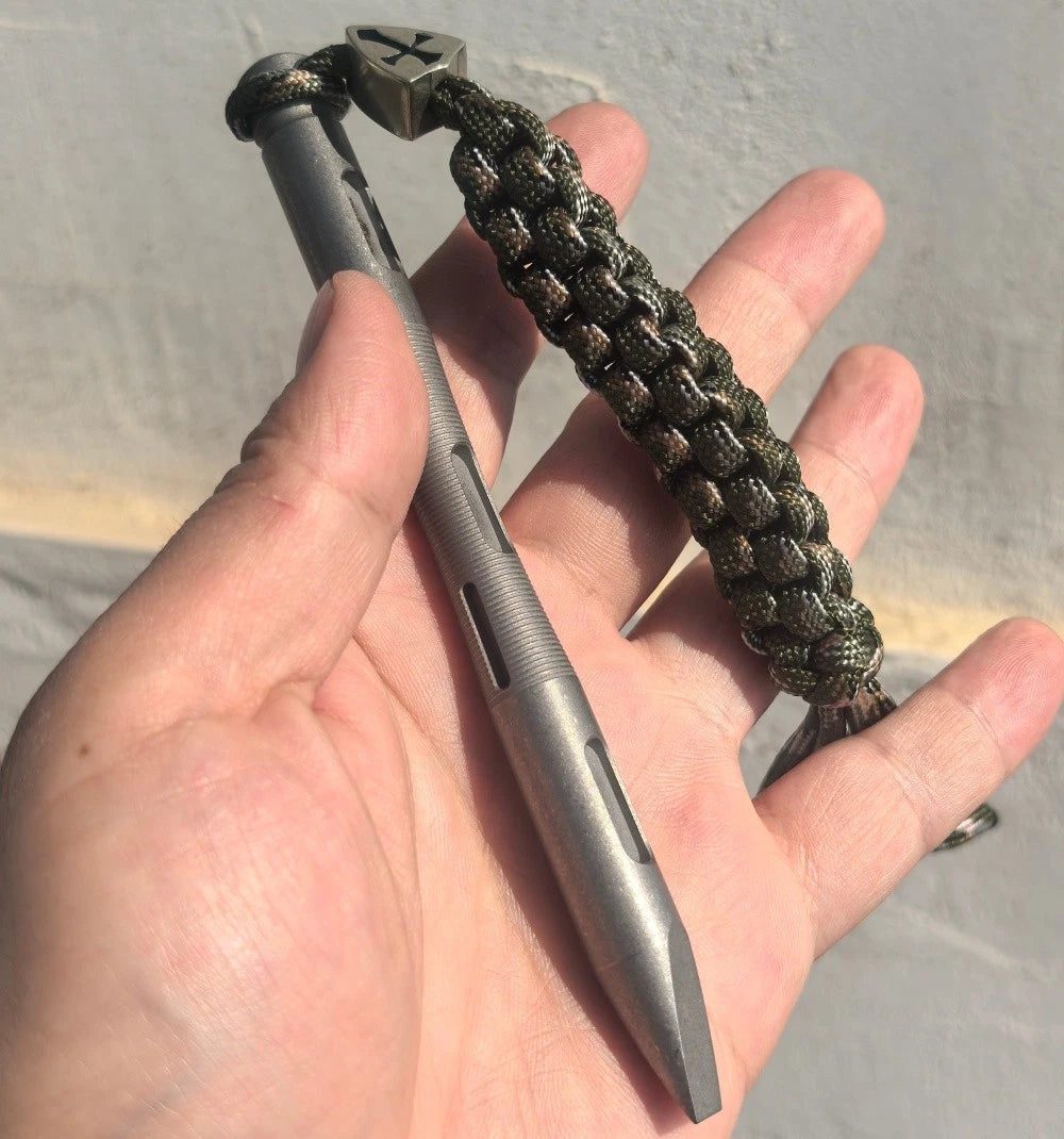 TC4 Titanium alloy pry bar EDC Tool Self-defense long14.5cm 07FC0E-D4 - KOEEK
