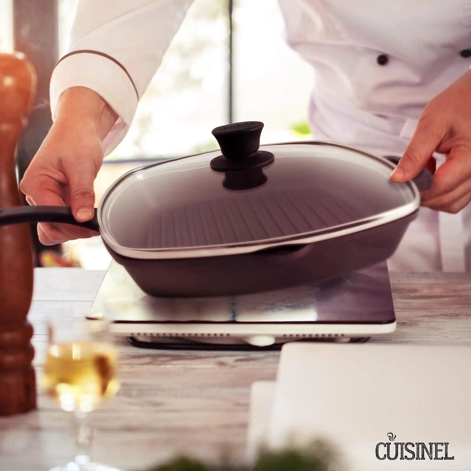Cast Iron Square Grill Pan For Grilling, Frying, Stir-Frying 07FC0E-D4 - KOEEK