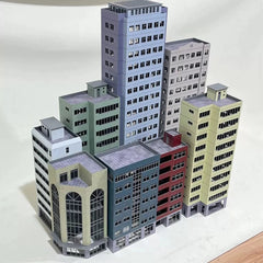 1: 87 Building High rise City Scene Model Train Railway Modern Office Kit Toy 07FC0E-D4 - KOEEK