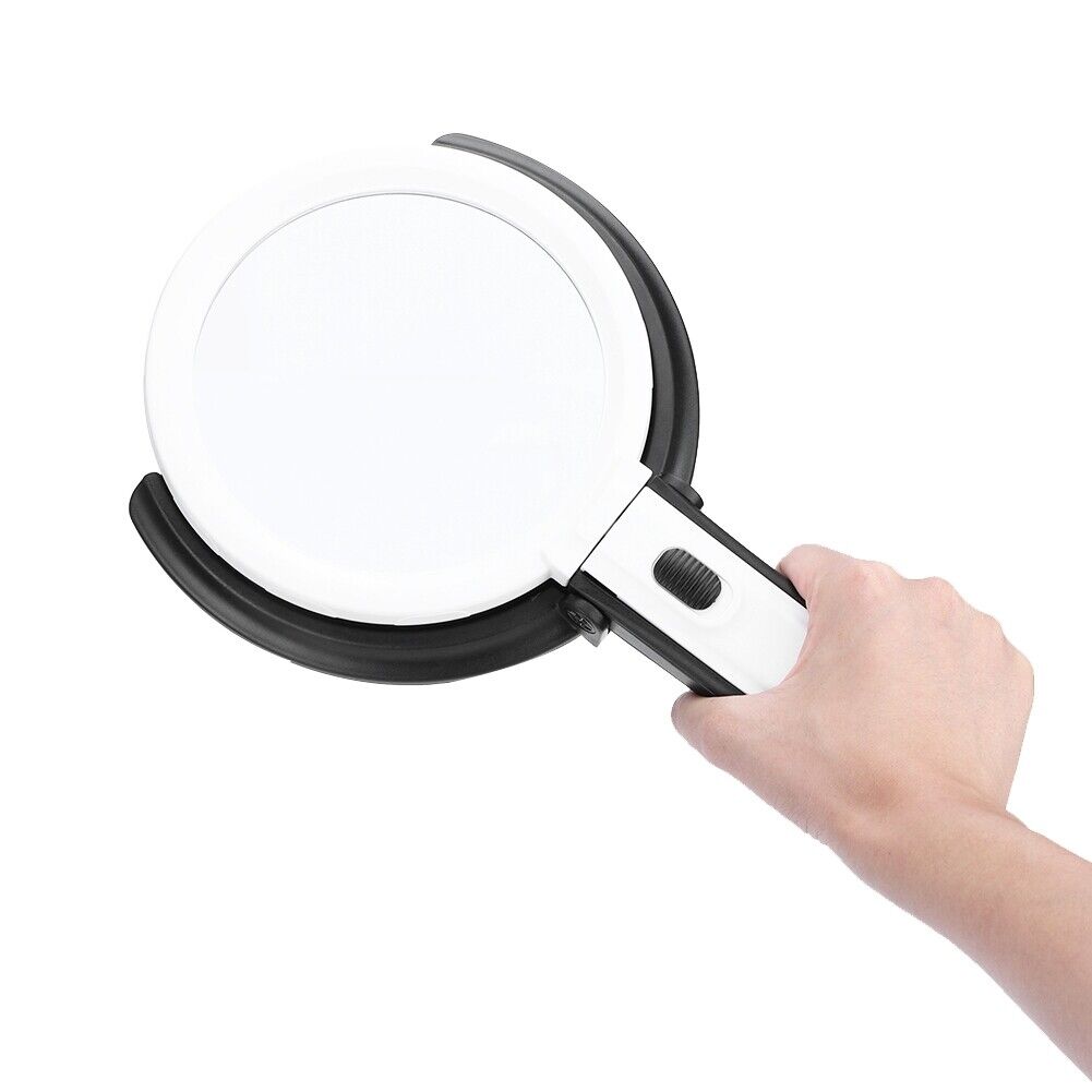 new 130mm Thick Table Magnifier Lighted Magnifying Lamp Magnifier Lamp US Plug HGF koeek - KOEEK