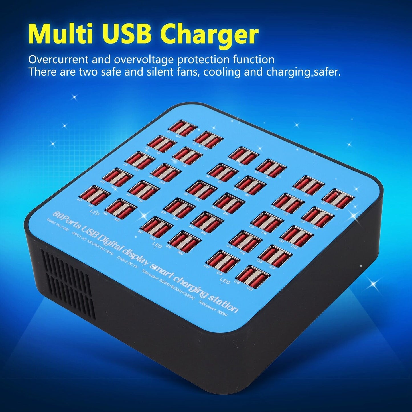 new 60 Ports Desktop Charger Universal Multi Ports Charging Station For Tablets For koeek - KOEEK