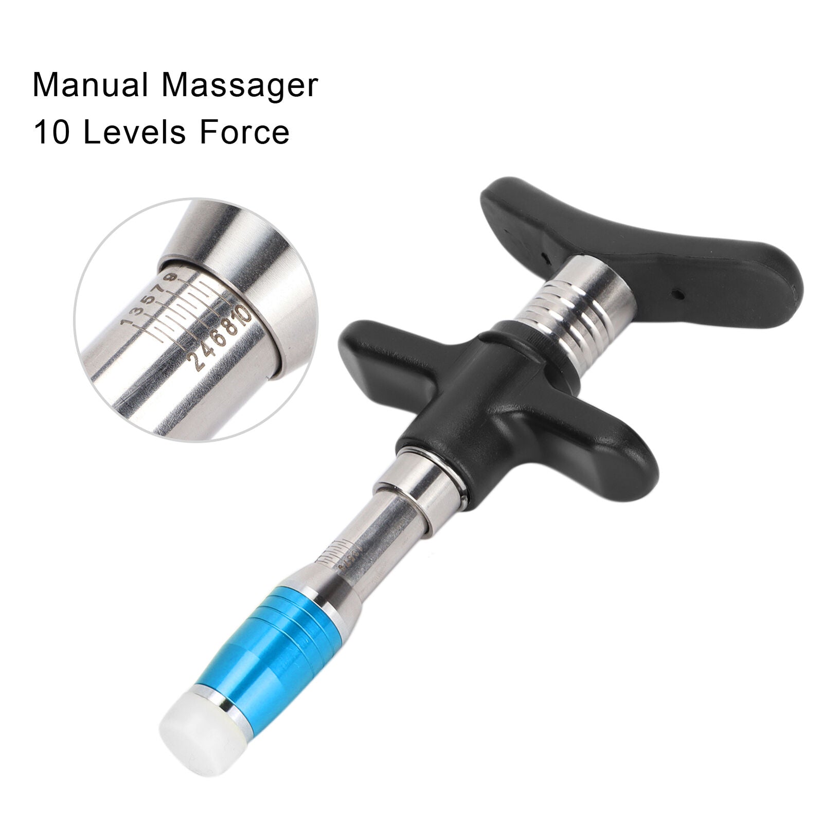 new (Blue)Manual One Head Spinal Massager 10 Levels Chiropractic Adjusting Tool JFF koeek - KOEEK