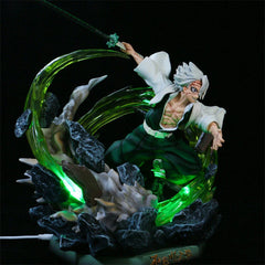 30cm Demon Slayer Shinazugawa Sanemi PVC Figure LED Light Model Statue Toy 07FC0E-D4 - KOEEK