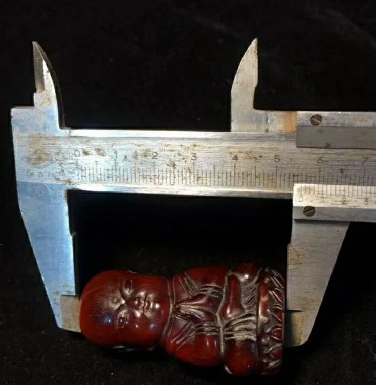 Xizang Yak Horn Carved Tibetan Buddhism Ksitigarbha Jizo Monk Buddha Statue 07FC0E-D4 - KOEEK