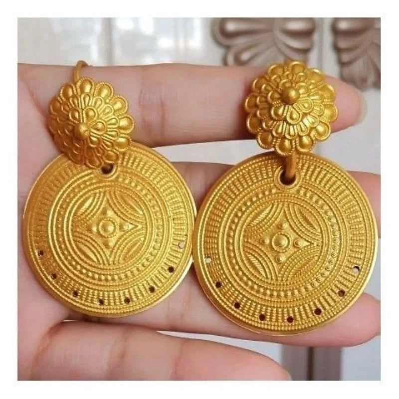 Ethnic Style Handcrafted Carved Floral Earrings Flower Jewelry 07FC0E-D4 - KOEEK