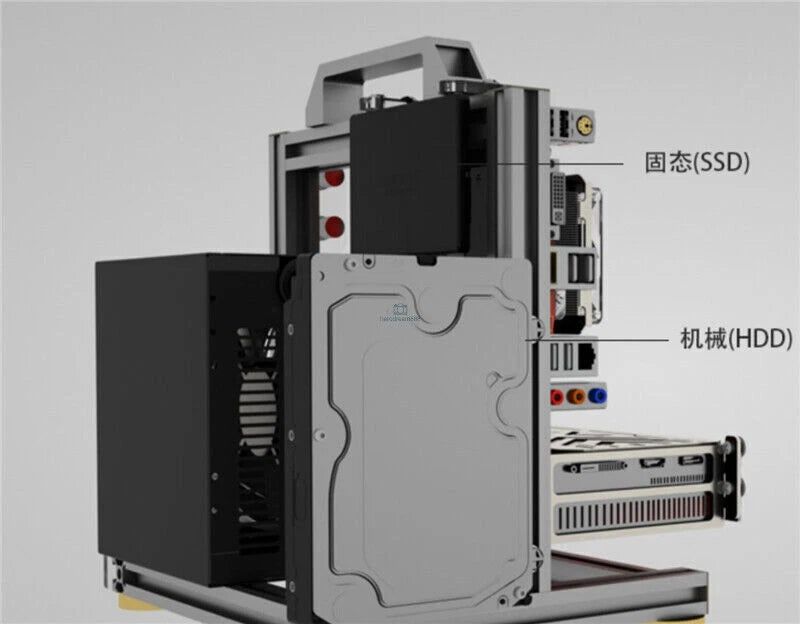 Open Frame ITX PC Case Steel Aluminum Computer Mini Cooling Case SFX Stock! 07FC0E-D4 - KOEEK
