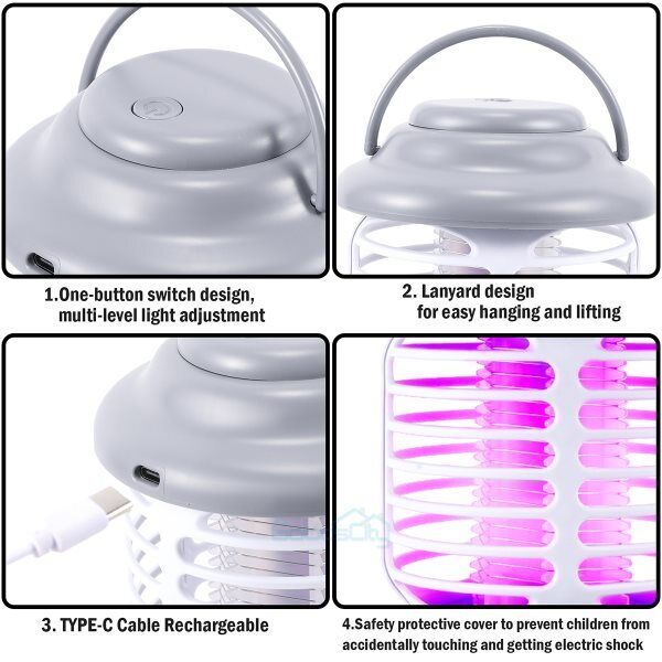 ny 2-i-1 Elektrisk fluesapper Mygginsektdreper LED-lysfelle Skadedyrkontrolllampe