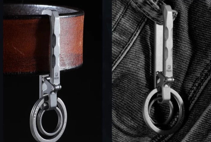 Titanium Alloy Quick Release Key Ring Keychain Belt Buckle Car Pendant EDC Tools 07FC0E-D4 - KOEEK