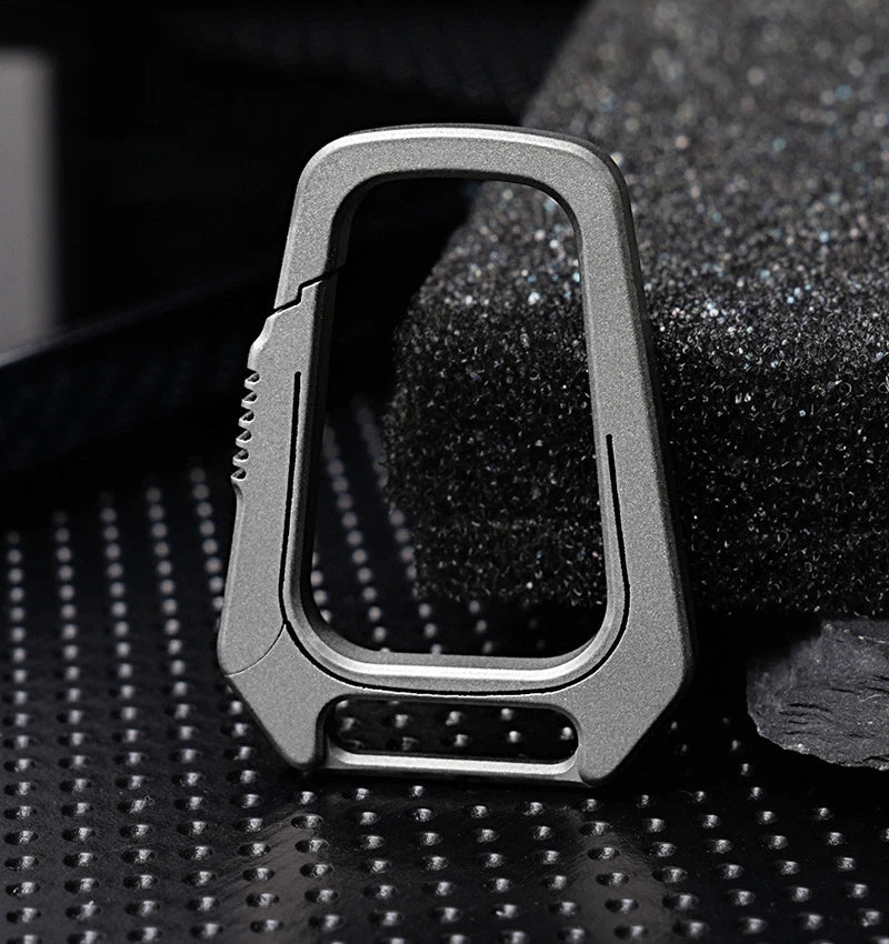 Mini EDC Titanium Alloy Creative Keychain Carabiner Portable Hang Buckle Tool 07FC0E-D4 - KOEEK