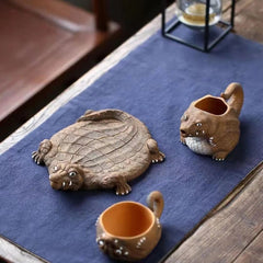 Yixing Purple Clay Pot  China Kung Fu Tea Set Fair Cup Tea Cup Tea Mat 07FC0E-D4 - KOEEK